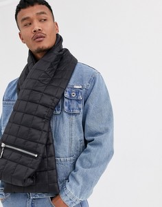 Черный дутый шарф с молнией ASOS DESIGN