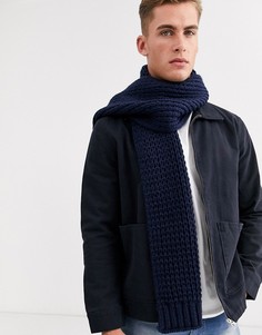 Темно-синий вязаный шарф ASOS DESIGN