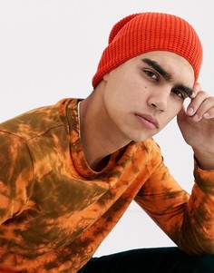 Оранжевая свободная шапка-бини ASOS DESIGN-Оранжевый