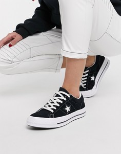 Черные замшевые кроссовки Converse One Star-Черный