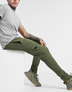 Темные джоггеры цвета хаки в стиле милитари New Look-Зеленый