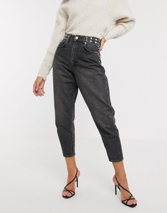 Свободные джинсы бойфренда с заклепками ASOS DESIGN-Черный