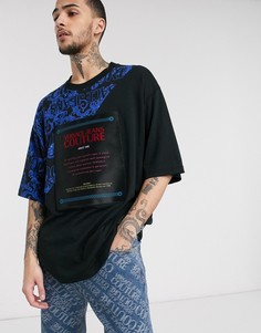Свободная футболка с принтом Versace Jeans Couture-Черный