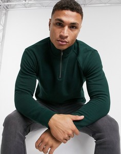 Зеленый джемпер на молнии Burton Menswear