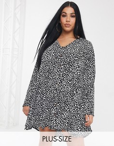 Свободное платье на пуговицах с принтом Missguided Plus-Мульти