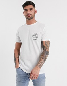 Белая футболка с принтом на груди New Look-Белый