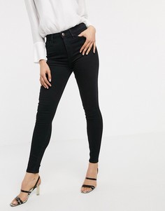 Черные джинсы скинни с завышенной талией River Island-Черный