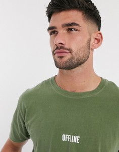 Зеленая футболка с принтом New Look-Зеленый