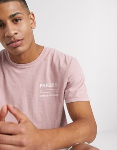Розовая oversize-футболка с принтом New Look-Розовый