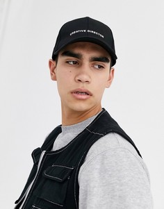 Черная бейсболка с вышивкой \"creative director\" ASOS DESIGN-Черный