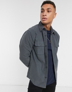 Серая рубашка классического кроя из плотного хлопка Abercrombie & Fitch Chamois-Серый
