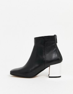 Черные кожаные ботинки на блочном каблуке ALDO-Черный