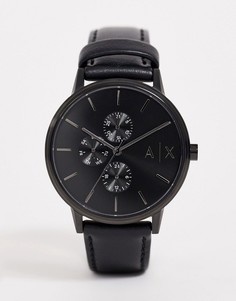 Часы с черным кожаным ремешком Armani Exchange AX2719 Cayde-Черный