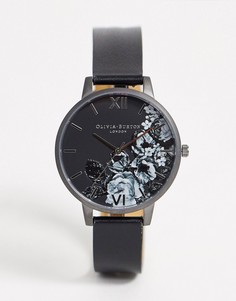 Часы с черным кожаным ремешком Olivia Burton Shoreditch-Черный
