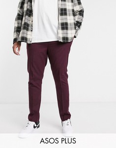 Темно-бордовые брюки скинни ASOS DESIGN Plus-Красный