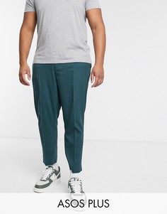 Зеленые зауженные брюки до щиколотки ASOS DESIGN Plus-Зеленый