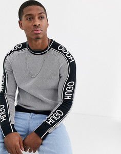 Черно-белый джемпер с логотипом HUGO Subu