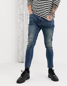 Темно-синие облегающие эластичные джинсы New Look-Синий
