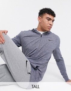 Худи темно-синего цвета на молнии Nike Yoga Tall-Темно-синий