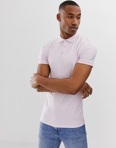 Розовое облегающее трикотажное поло ASOS DESIGN-Розовый