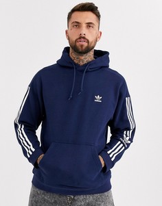 Худи темно-синего цвета с 3 полосками adidas Originals-Темно-синий
