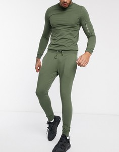 Спортивный костюм цвета хаки с карманами MA1 от ASOS DESIGN-Зеленый