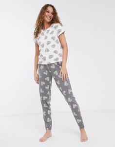 Пижама с футболкой и джоггерами Brave Soul-Белый