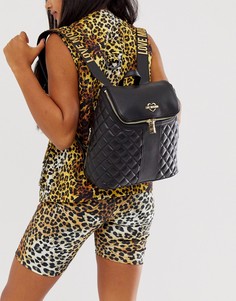 Стеганый рюкзак из искусственной кожи Love Moschino-Черный