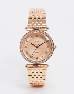 Розово-золотистые часы-браслет Fossil ES4711 Lyric-Золотой