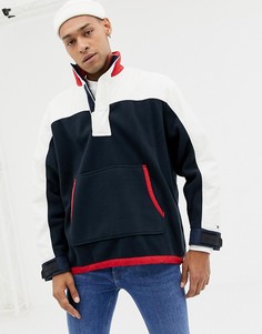 Сине-белая куртка из флиса и нейлона с логотипом на спине Tommy Hilfiger limited sailing-Темно-синий