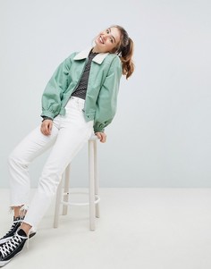 Куртка в стиле милитари с воротником \"борг\" ASOS-Зеленый