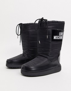 Зимные сапоги с логотипом Love Moschino-Черный