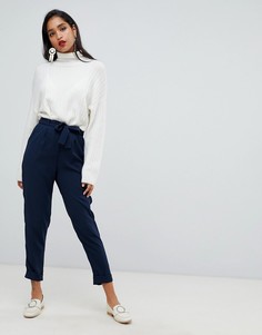 Брюки-галифе с поясом оби ASOS DESIGN-Темно-синий