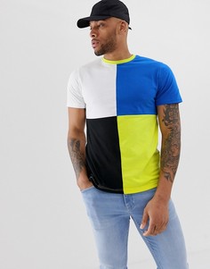 Футболка в стиле колор блок Another Influence-Синий