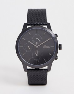 Черные часы с силиконовым ремешком и черным циферблатом Lacoste 12.12-Черный