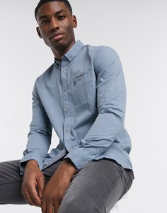 Голубая структурированная рубашка Tom Tailor-Синий