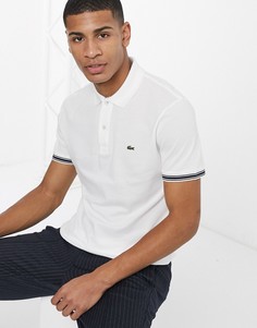 Футболка-поло с отделкой Lacoste-Белый