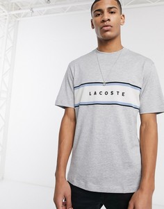 Футболка с логотипом Lacoste-Серый