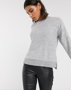 Серый свитшот с круглым вырезом Stradivarius