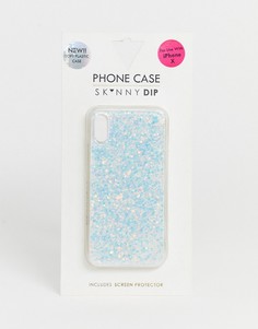 Чехол для iphone X/XS с блестками Skinnydip-Серебряный