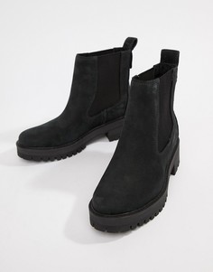 Черные кожаные ботильоны челси без застежек Timberland Courmayeur Valley-Черный