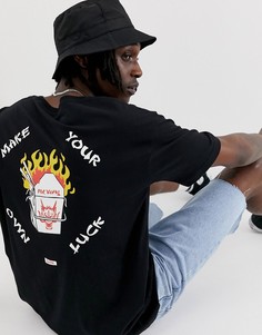 Черная футболка с принтом на груди и спине Globe Fortune-Черный