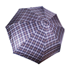 Мужской зонт Три Слона 701 Клетка голубой (полный автомат) (арт. 701-0718-04)