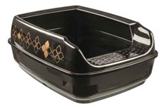 Лоток для кошек TRIXIE "Delio" с бортиком 35х20х48см черный, бронзовый