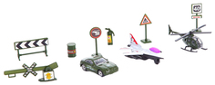 Набор машин и дорожных знаков "Военная техника", 1:87 Joy Toy