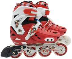 Роликовые коньки (светятся колеса), красные, 28-33 р. Navigator