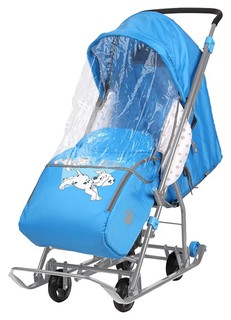 Коляска-санки комбинированная Baby 1 Disney 101 Далматинец (голубой), пакет Nika