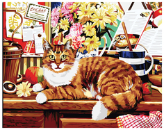 РЫЖИЙ КОТ Алмазная мозаика Полосатый кот, 40x50 см AC4002