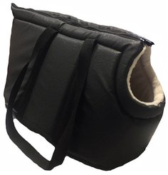 Сумка-переноска для собак и кошек Xody №1, кожа/мех, 33х18х22см