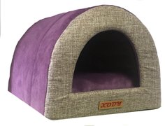 Домик для кошек и собак Xody Тоннель №1, флок, VIOLET